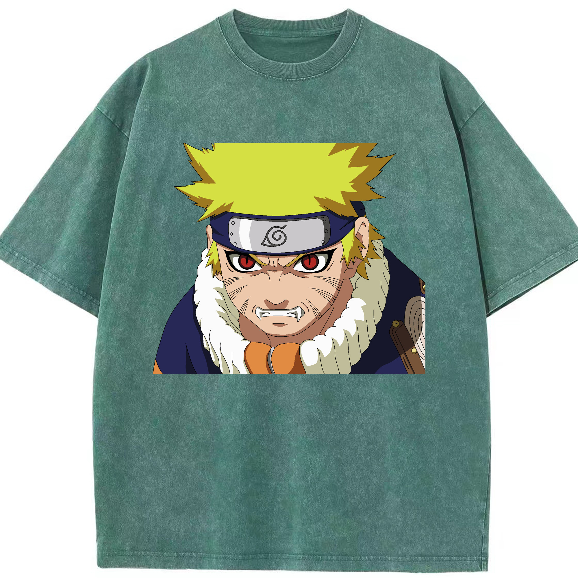 （画像用） NARUTO -ナルト- うずまき ナルト Uzumaki Naruto 綿100% ヴィンテージ風 半袖Tシャツ（フロントプリント）